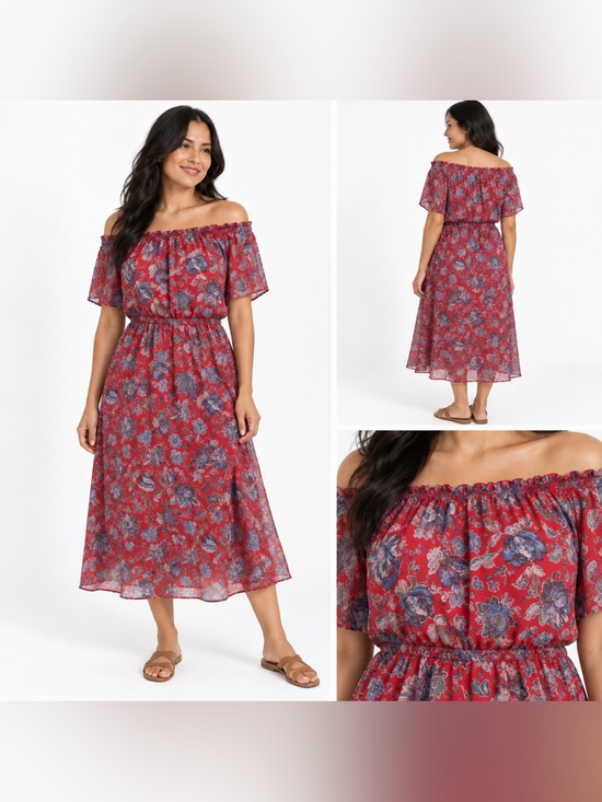 Ava & Aiden Dresses & Skirts - NEW ! AVA & AIDEN Floral Off-Shoulder Summer Beach Dress size L